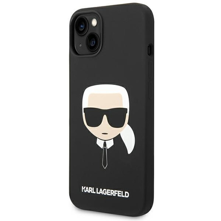 Original Case IPHONE 14 Karl Lagerfeld Hardcase Silicone Karl`s Head black