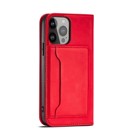 Magnet Card Case Hülle für iPhone 14 Flip Cover Wallet Stand rot