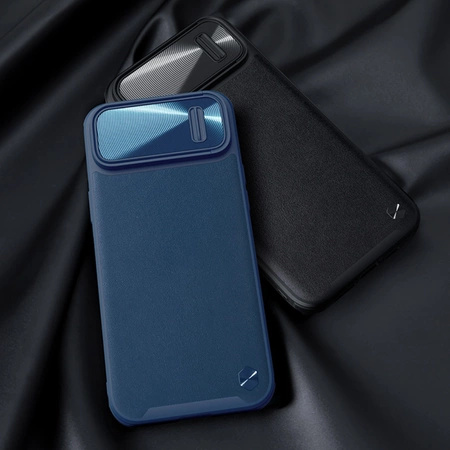 Nillkin CamShield Leather S Case iPhone 14 Hülle mit Kameraabdeckung grün