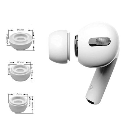 Silicone Ear Tips for Apple Airpods Pro 3-pack Tech-Protect white