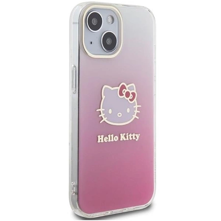 Etui Hello Kitty IML Gradient Electrop Kitty Head na iPhone 15 - różowe