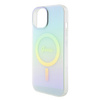 Original Case APPLE IPHONE 15 Guess Hardcase IML Iridescent MagSafe (GUHMP15SHITSQ) turquoise