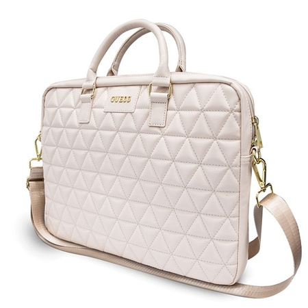 Guess Torba GUCB15QLPK 15" różowa/pink Quilted