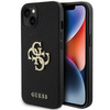 Guess Leather Perforated 4G Glitter Logo case for iPhone 15 - black