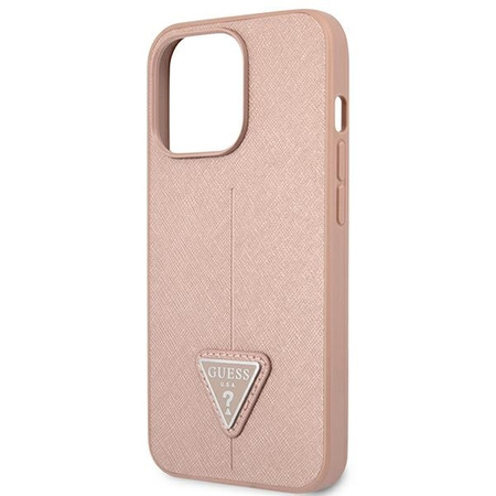 Guess GUHCP13LPSATLP iPhone 13 Pro / 13 6,1" różowy/pink hardcase SaffianoTriangle Logo