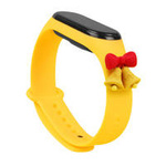 Strap Xmas replacement band strap for Xiaomi Mi Band 4 / Mi Band 3 Christmas holidays yellow (bells)