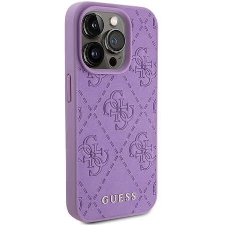 Guess nakładka do iPhone 15 Pro Max 6,7" GUHCP15XP4EPMU jasnofioletowa HC PU Quilted 4G Classic