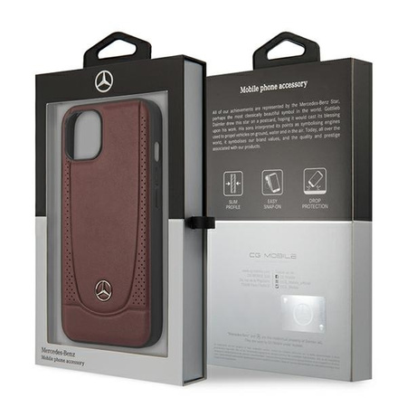 Etui Mercedes Leather Urban Bengale do iPhone 15 - czerwone