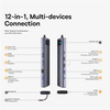 Baseus Metal Gleam Multifunktions-HUB USB Typ C 12in1 HDMI / DP / USB Typ C / Miniklinke 3,5 mm / RJ45 / SD (WKWG020213)