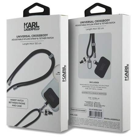 Karl Lagerfeld pasek KLUCNMSCKIK czarny Universal Crossbody Cord Ikonik