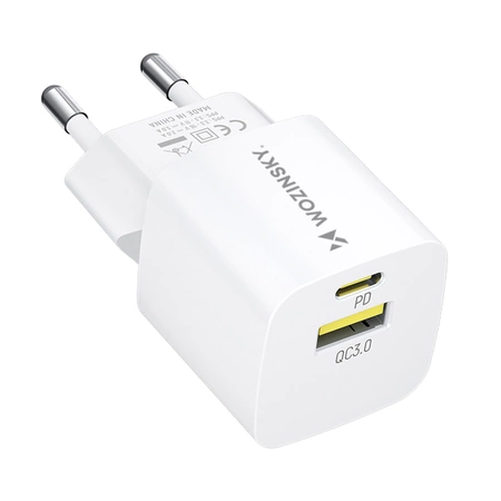 Wozinsky WWCEAC GaN USB-A USB-C 33W Wandladegerät – Weiß