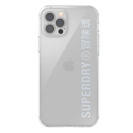 SuperDry Snap iPhone 12/12 Pro Clear Cas e srebrny/silver 42591