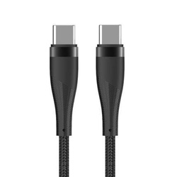 Maxlife kabel MXUC-08 USB-C - USB-C 1,0 m 60W czarny nylonowy