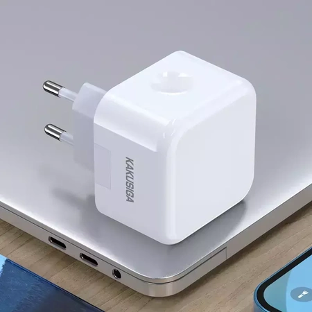 Ładowarka Sieciowa 20W 3A 2xPD3.0 USB-C KAKUSIGA Dual Port Smart Charger KSC-816 biała