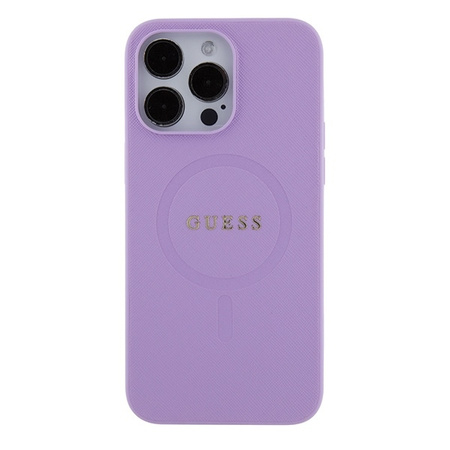 Guess GUHMP15XPSAHMCU iPhone 15 Pro Max 6.7&quot; purple/purple hardcase Saffiano MagSafe