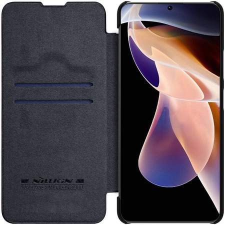 Nillkin Qin Case Cover for Xiaomi Redmi Note 11 Pro + (China) / Redmi Note 11 Pro (China) Camera Protector Holster Cover Flip Cover Black