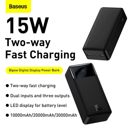 Powerbank Baseus Bipow 30000mAh,15W (black)