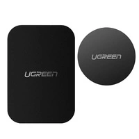 Ugreen LP123 60410 runde/rechteckige Metallplatten für magnetische Telefonhalter – schwarz (2 Stück)