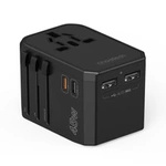 Choetech PD6045 USB-C USB-A 45W GaN Reiseladegerät mit US EU UK AU Steckern – Schwarz