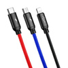 Baseus Three Primary Colors kabel 3w1 USB - micro USB / Lightning / USB-C w nylonowym oplocie 3.5A 1,2M czarny (CAMLT-BSY01)