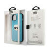 Karl Lagerfeld KLHCP13SPKMB iPhone 13 mini 5,4" niebieski/blue hardcase Leather Ikonik Karl`s Head Metal