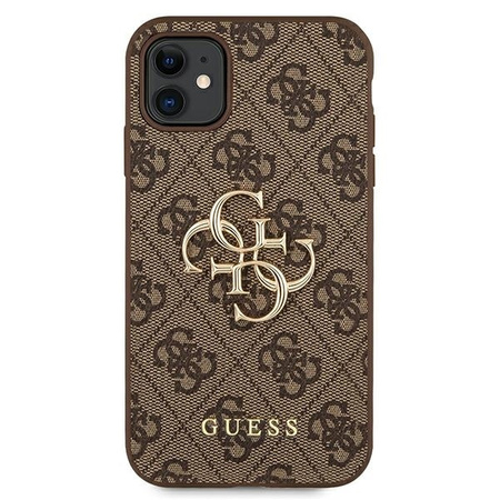 Guess GUHCN614GMGBR iPhone 11 6,1 brązowy/brown hardcase 4G Big Metal Logo