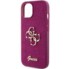 Guess Glitter Script Big 4G Hülle für iPhone 15 – Lila