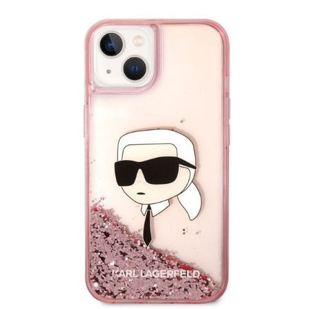 Karl Lagerfeld Liquid Glitter NFT Karl's Head - Etui iPhone 14 Plus (różowy)