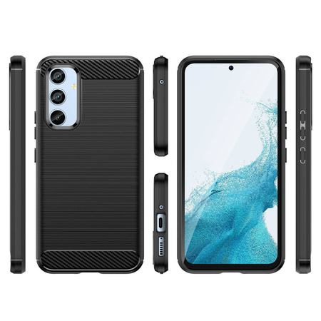 Carbon Case für Samsung Galaxy A54 5G flexible Silikon-Carbon-Hülle blau