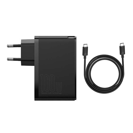 Baseus GaN2 Pro szybka ładowarka sieciowa 100W USB / USB Typ C Quick Charge 4+ Power Delivery czarny (CCGAN2P-L01)