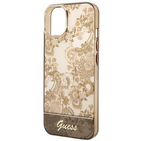 Original Case IPHONE 14 Guess Hardcase Porcelain Collection (GUHCP14SHGPLHC) gold