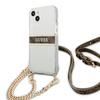 Guess GUHCP13SKC4GBGO iPhone 13 mini 5,4" Transparent hardcase 4G Brown Strap Gold Chain