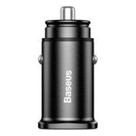 Szybka ładowarka samochodowa 2xUSB Baseus  Square metal A+A 30W  Dual QC 3.0  Quick inteligentna Car Charger czarna CCALL-DS01