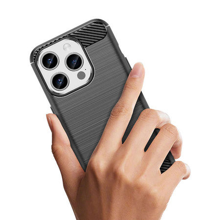 Elastyczne etui wzór karbon do iPhone 15 Pro Carbon Case - czarne