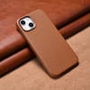 iCarer Case Leather genuine leather case cover for iPhone 14 Plus brown (MagSafe compatible)