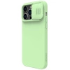 Nillkin CamShield Silky Silicone Case etui iPhone 14 Pro Max pokrowiec z osłoną na aparat zielony