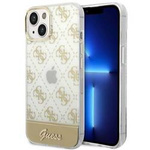 Original Case IPHONE 14 PLUS Guess Hardcase 4G Pattern Script gold