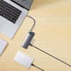 Baseus Metal Gleam Series stacja dokująca HUB 7 w 1 USB Typ C - 2 x HDMI /  3 x USB 3.2 Gen. 1 / 1 x Power Delivery / 1 x RJ-45 Ethernet szary (WKWG040113)