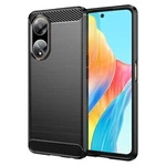 Flexible Hülle mit Carbonmuster für Oppo A98 5G Carbon Case - Schwarz