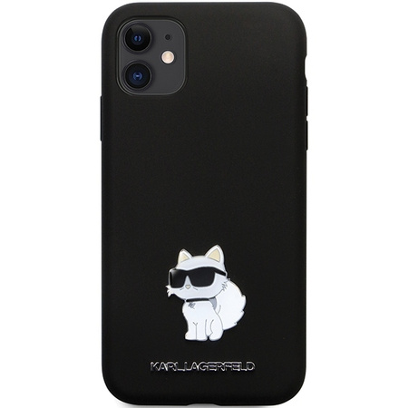 Karl Lagerfeld nakładka do iPhone 11 KLHCN61SMHCNPK czarna HC Silicone C Metal Pin