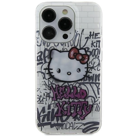 Hello Kitty IML Kitty On Bricks Graffiti Hülle für iPhone 15 – weiß