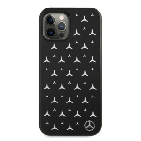 Mercedes MEHCP12MESPBK iPhone 12/12 Pro 6,1" czarny/black hardcase Silver Stars Pattern