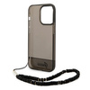 Original Case IPHONE 14 PRO MAX Guess Hardcase Translucent Pearl Strap black