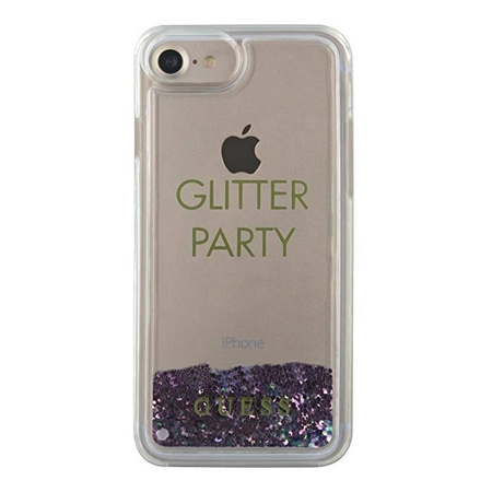 Guess GUHCP7GLUQPU iPhone 6/7/8 fioletowy/purple hard case Liquid Glitter Party