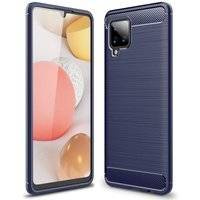 Carbon Case elastyczne etui pokrowiec Samsung Galaxy A42 5G niebieski