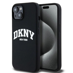 DKNY DKHMP15MSNYACH iPhone 15 Plus / 14 Plus 6.7" czarny/black hardcase Liquid Silicone White Printed Logo MagSafe