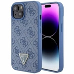 Guess GUHCP15SP4TDPB iPhone 15 6.1&quot; blue/blue hardcase Leather 4G Triangle Strass