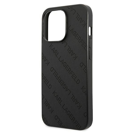 Oryginalne Etui IPHONE 13 PRO Karl Lagerfeld Hardcase Perforated Allover (KLHCP13LPTLK) czarne