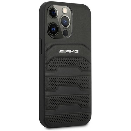 AMG AMHCP14LGSEBK iPhone 14 Pro 6,1" czarny/black hardcase Leather Debossed Lines