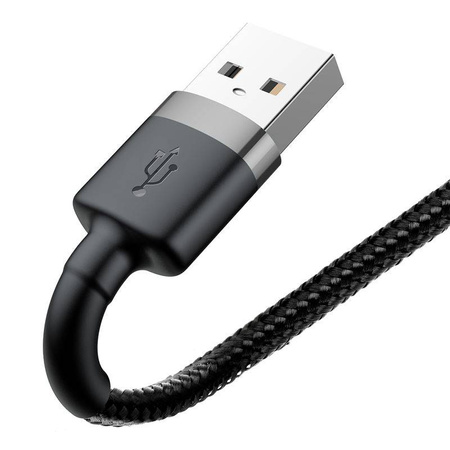 Baseus Cafule Cable - Kabel połączeniowy USB do Lightning, 2.4 A, 0.5 m (szary/czarny)